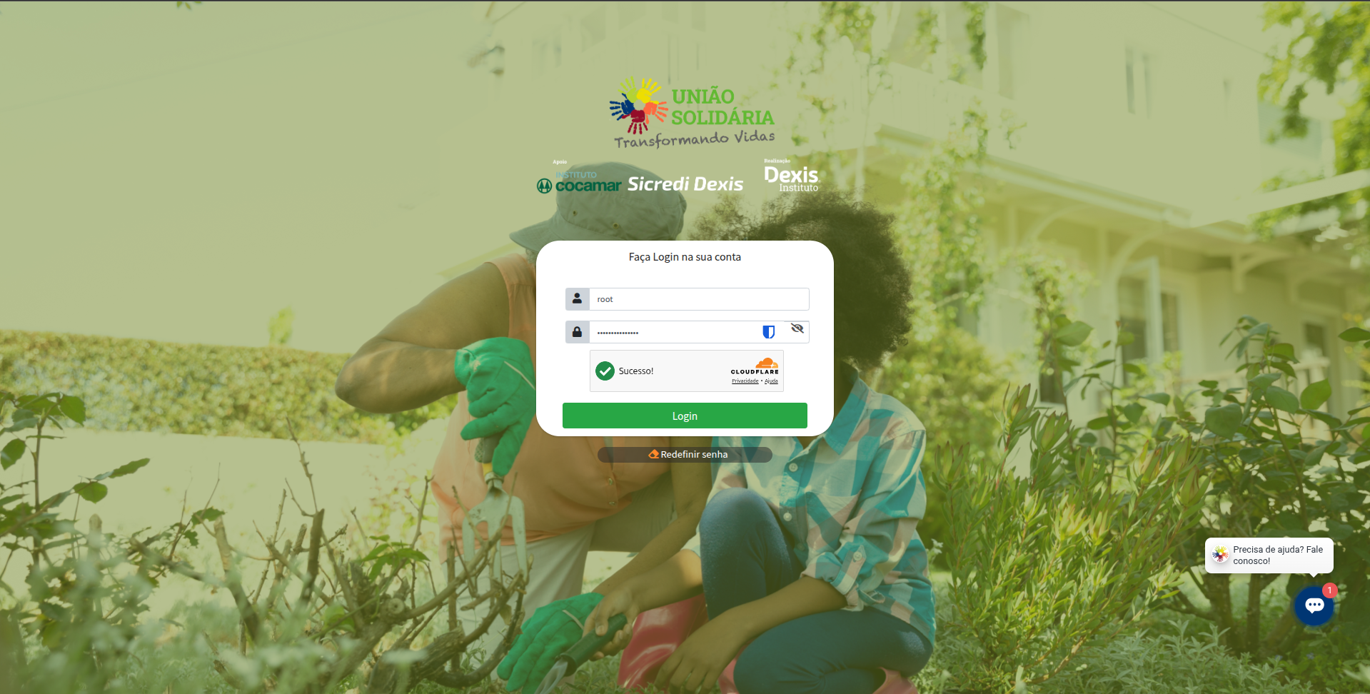 Tela da plataforma Integração Tecnologia Social