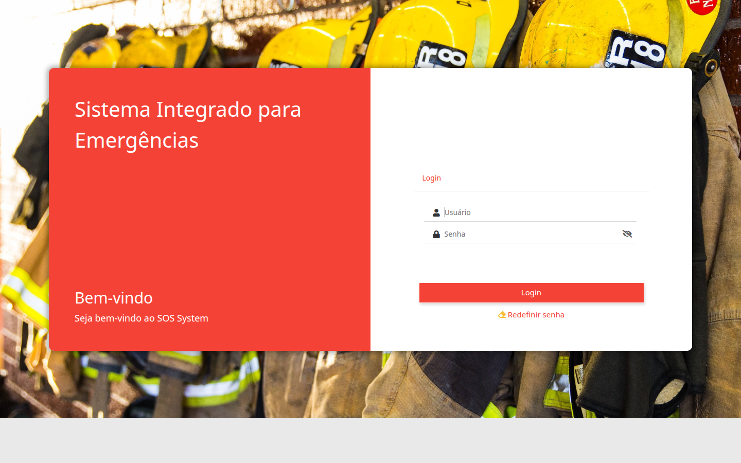 Tela do sistema SOS System